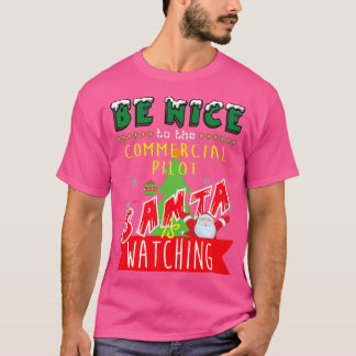 Camiseta EngraçadoPiloto Comercial Xmas Ideia de presente d