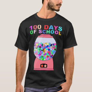 Camiseta engraçados 100 dias de máquina de gumball escolar