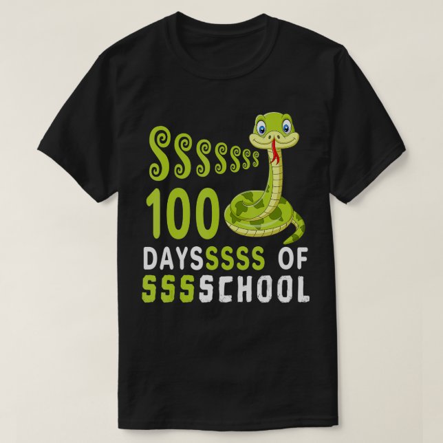 Camiseta Engraçados 100 Dias De Professores E Cobra (Frente do Design)