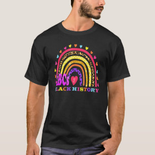 Camiseta Engraçados ABC de História Negra Homens do Orgulho