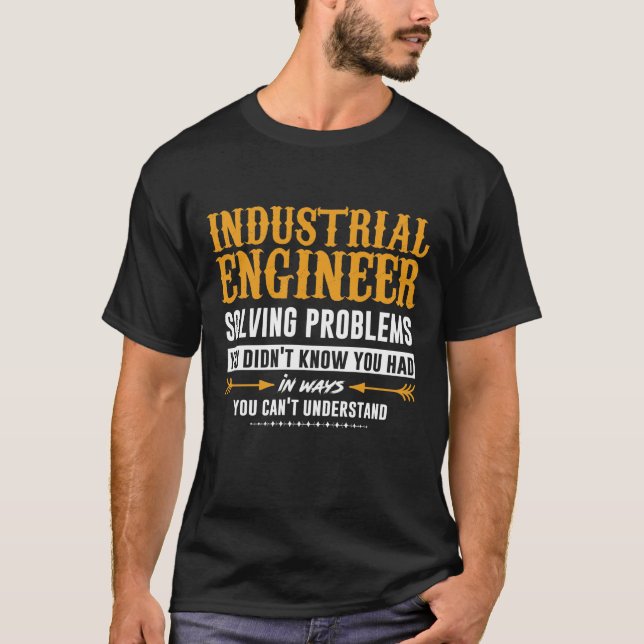 Camiseta Engraçados em Engenharia - engenheiro industrial (Frente)