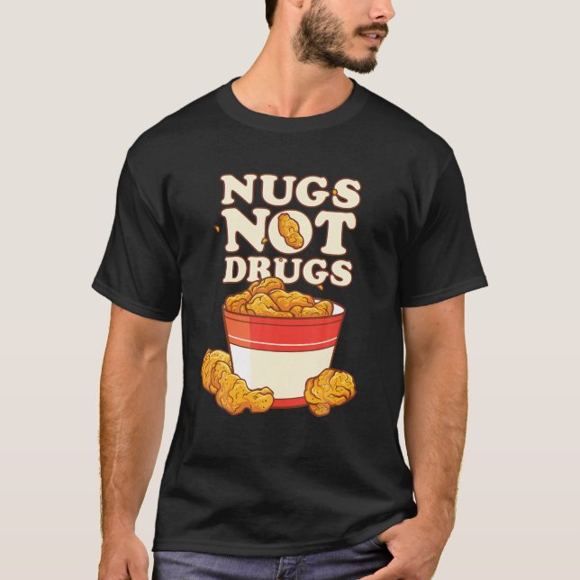 Camiseta Engraçados Engraçados Não Drogam Delicioso Galinha (Frente)
