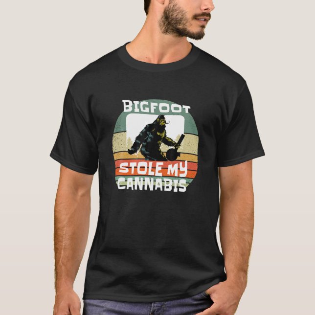 Camiseta Engraçados Homens Do Teto Bigfoot Roubaram Minha S (Frente)
