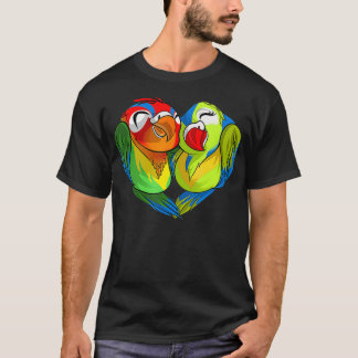 Camiseta Engraçados Pássaros Parrots Coração Namorados Boni