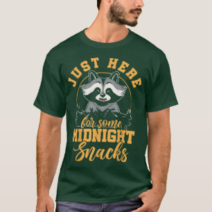 Camiseta Engraçados Raccoons Só Aqui Para A Meia-Noite De S