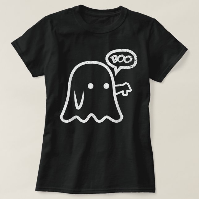 Camiseta Engraçados Tons Abaixo Boo Ghost Halloween (Frente do Design)