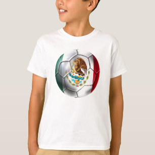 Camiseta Engrenagem da bandeira mexicana de bola de futebol