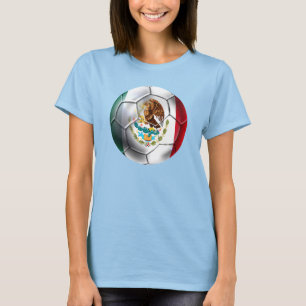 Camiseta Engrenagem da bandeira mexicana de bola de futebol