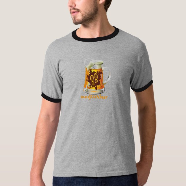 Camiseta Engrenagem do mudRUNbeer dos homens (Frente)