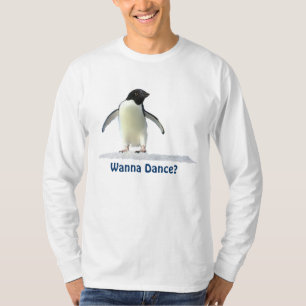 Camiseta Engrenagem engraçada bonito da dança do pinguim