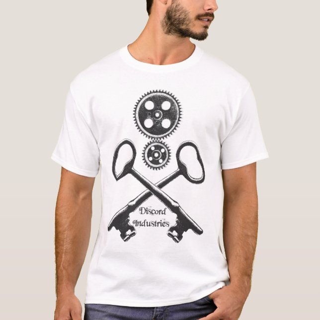 Camiseta Engrenagens de Steampunk e T destruído chaves (Frente)