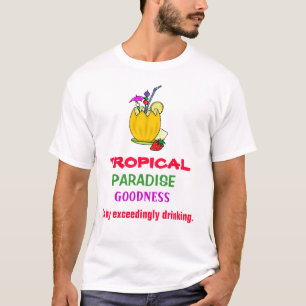 Camiseta ENGRISH: paraíso tropical = emborrachando-se!