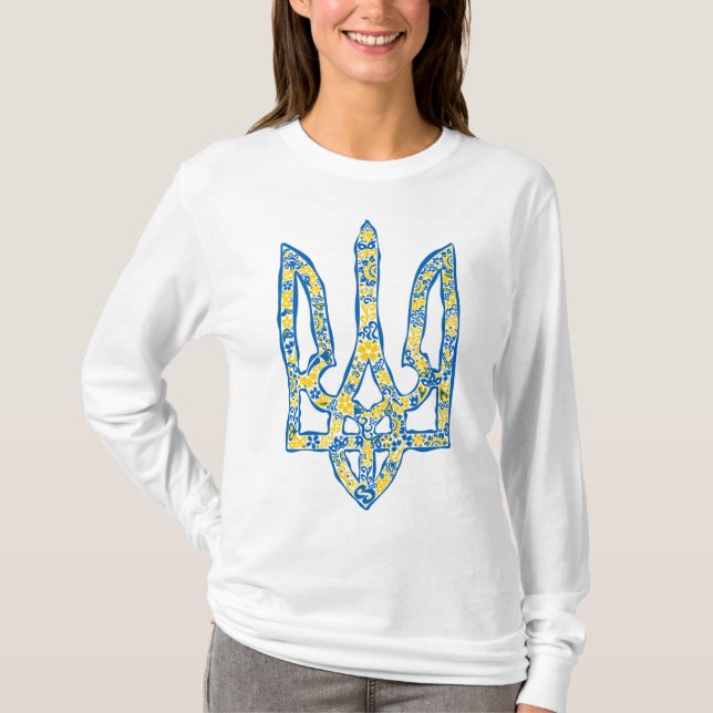 Camiseta Énica nacional ucraniana emblem trident trizub (Frente)