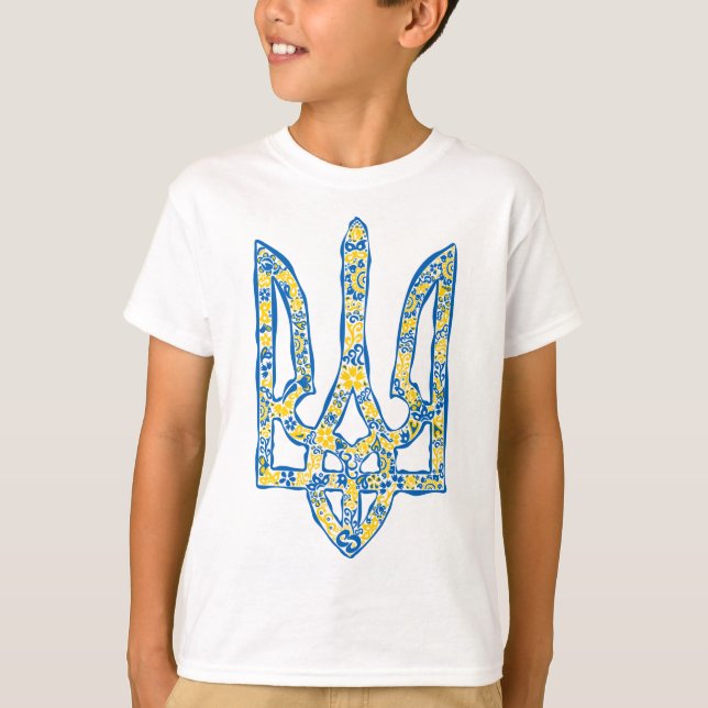 Camiseta Énica nacional ucraniana emblem trident trizub (Frente)