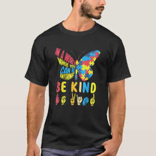Camiseta Enigma Borboleta Seja Gentil Linguagem de Sinais M