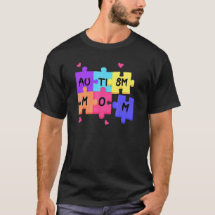 Camiseta Enigma da Mãe Autista Apoio Mãe Mulheres Conscient