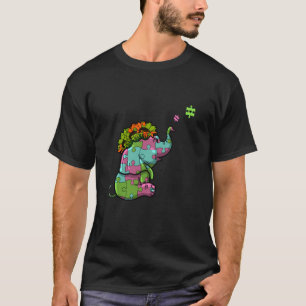 Camiseta Enigma de Elefante Bebê Girassol Conscientização d