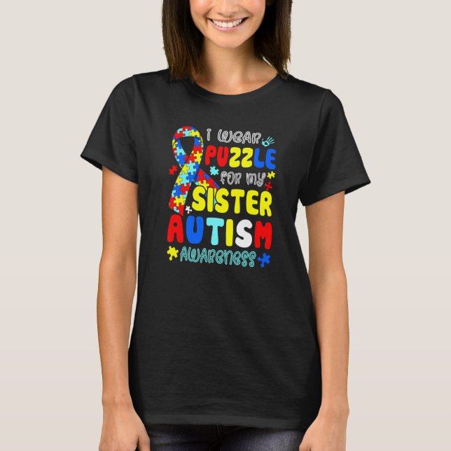 Camiseta Enigma de Roupas Para a Minha Irmã Conscientização (Frente)