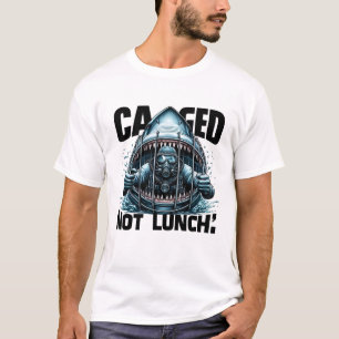 Camiseta Enjaulado, Sem Almoço Engraçado com gaiola de tu