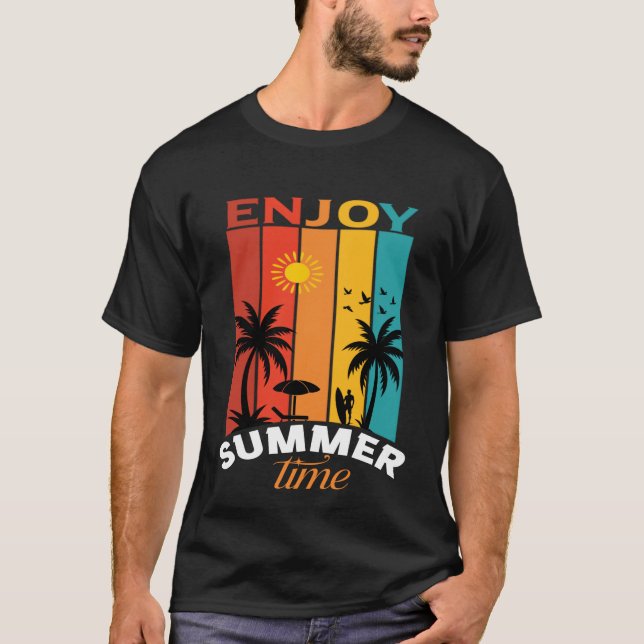 Camiseta Enjoy Summer Time Retro Beach Tee (Frente)