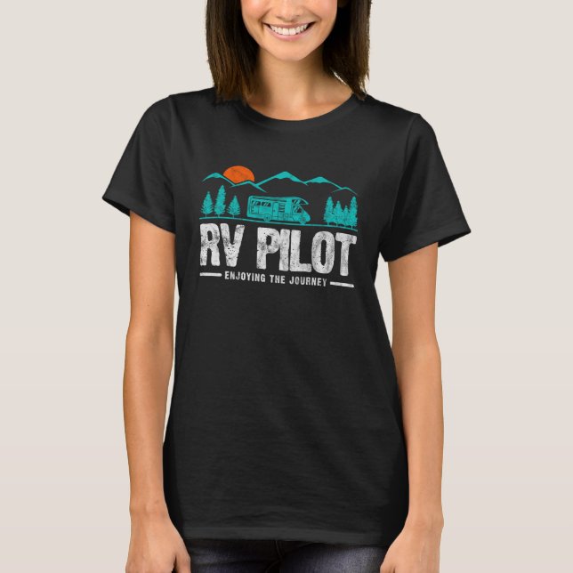Camiseta Enjoying The Journey RV Pilot Camp Couple Camping (Frente)
