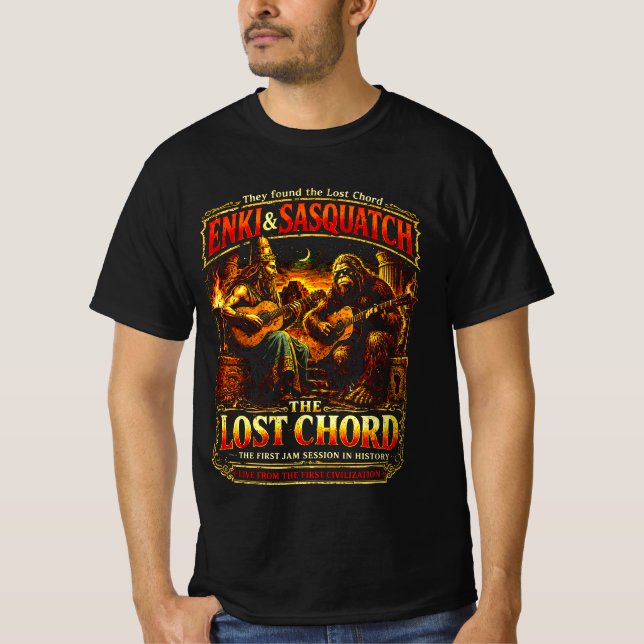 Camiseta Enki e Sasquatch O Acorde Perdido (Frente)
