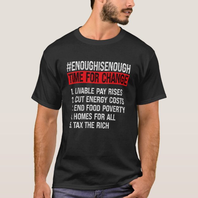 Camiseta Enough is Enough Cost of Living Crisis Protest Pov (Frente)