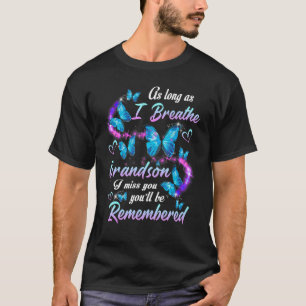 Camiseta Enquanto Eu Respirar, Eu Sinto Falta Do Meu Avô, V
