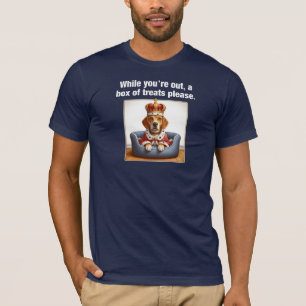 Camiseta Enquanto você está fora, uma caixa de tratamentos,