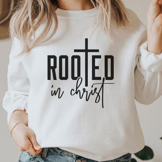 Camiseta Enraizado Em Cristão Gráfico Baseado Na Fé Do Cris (Rooted In Christ Faith Based Graphic Christian Sweatshirt)
