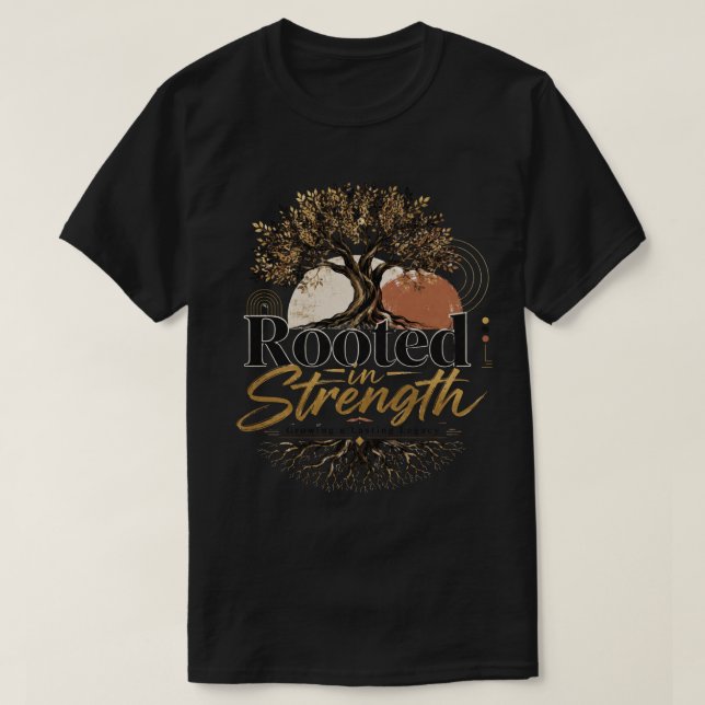 Camiseta Enraizado em Força (Frente do Design)