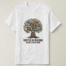 Camiseta Enraizado na Leitura Onde Histórias Crescem Camise