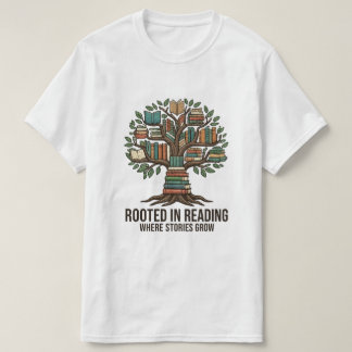 Camiseta Enraizado na Leitura Onde Histórias Crescem Camise