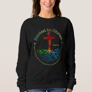 Camiseta Enraizado no Cristo Cross Reze Deus Bíblia Verso C