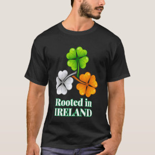 Camiseta Enraizado no Design de Trevo da Irlanda, Bandeira