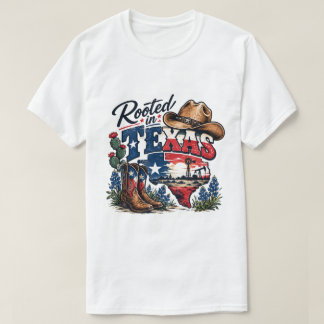 Camiseta Enraizado no Texas – Botas de Cowboy Vintage