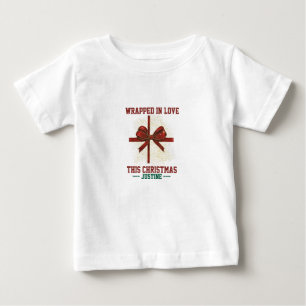 Camiseta Enrolada no Amor Este Natal Bebê Personalizado