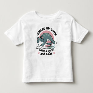 Camiseta Enrolados com um Livro e um Gato - Leitura de Gato