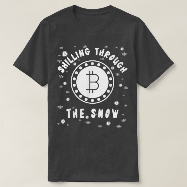 Camiseta Enrolando Através Da Cripto De Bitmoeda De Natal D (Frente do Design)