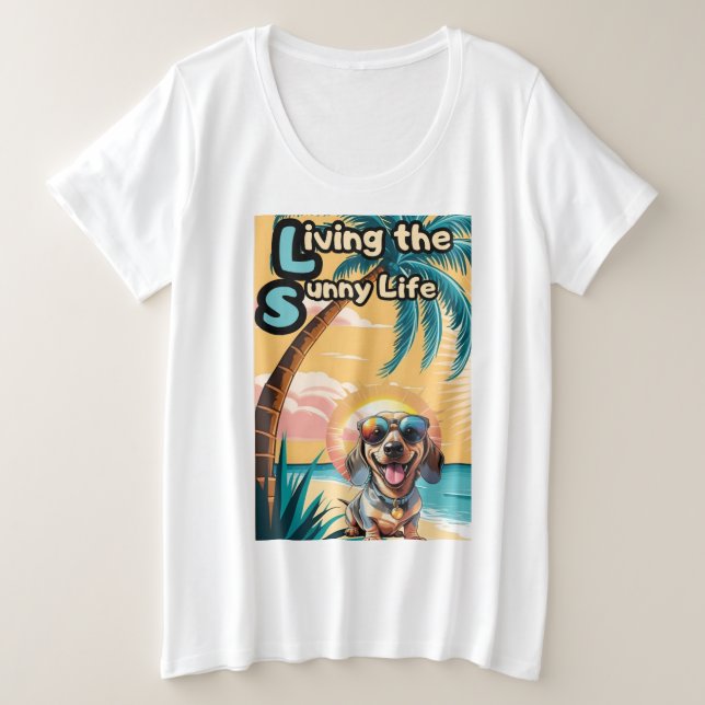 Camiseta Enrolando no Sol: Pup Preto e Marrom com Chade (Frente do Design)