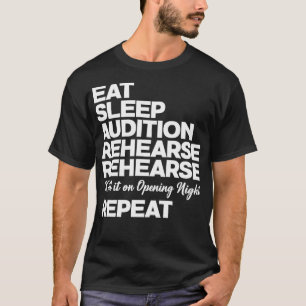 Camiseta Ensaio de Audiência de Comer Sono Engraçado no Tea