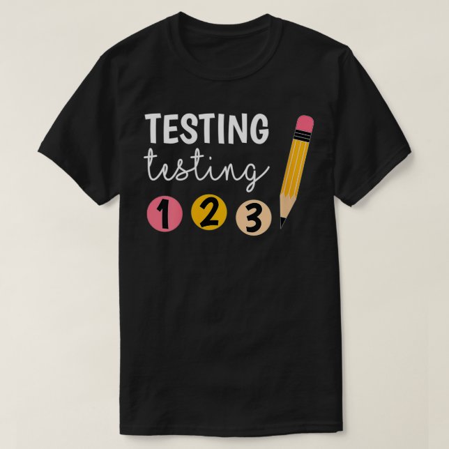 Camiseta Ensaio no Dia de Teste em Cuta para Mulheres 1 2 3 (Frente do Design)