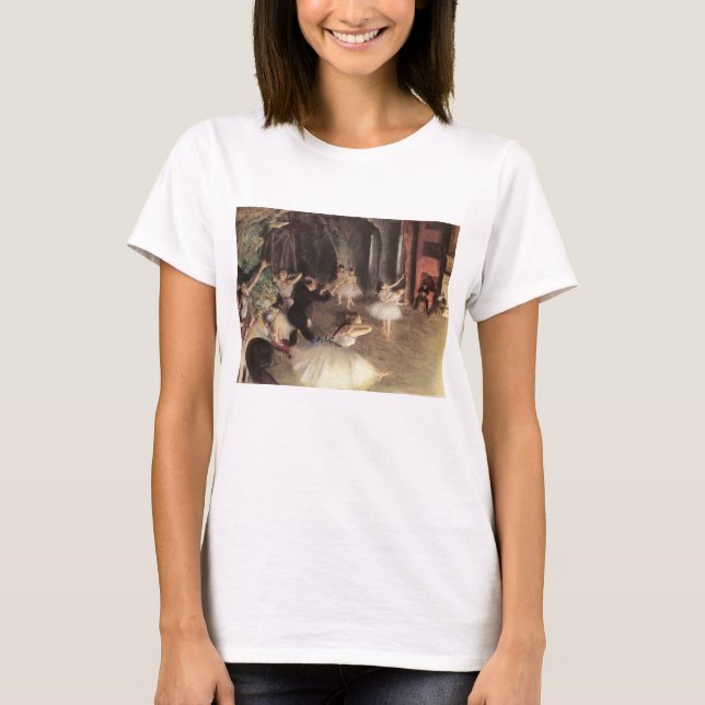 Camiseta Ensaio no Palco por Edgar Degas (Frente)