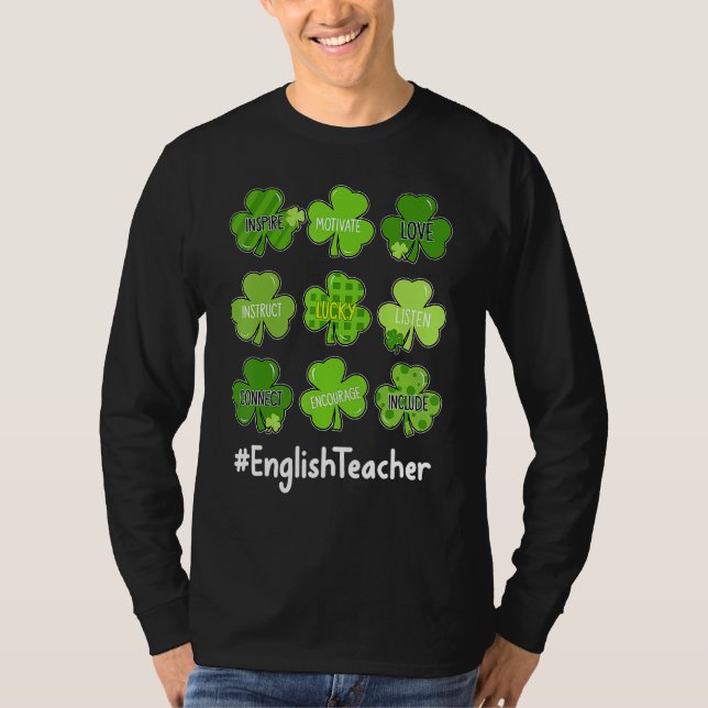 Camiseta Ensinador Engraçado Shamrock Adora Rua de Professo (Frente)