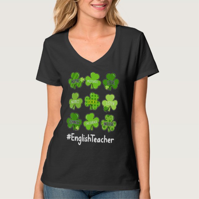 Camiseta Ensinador Engraçado Shamrock Adora Rua de Professo (Frente)