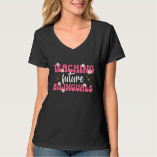 Camiseta Ensinando Futuros bilíngues Espanhol bilíngue Ensi