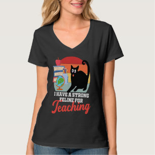 Camiseta Ensinando gato felino fofo para professores homens