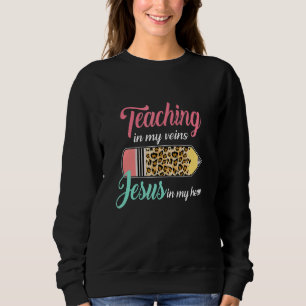 Camiseta Ensinando Nas Minhas Veias Jesus No Meu Coração, C