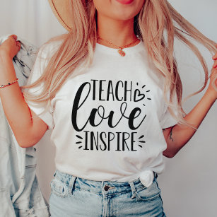 Camiseta Ensinar, Amar, Inspirar   Professora