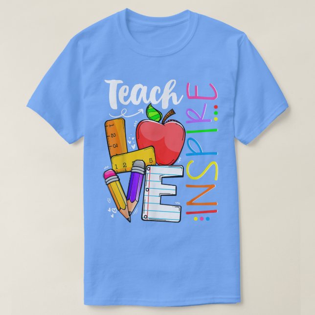 Camiseta Ensinar Amor E Inspirar Gráfico (Frente do Design)